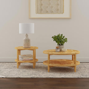 Camillo Maple 2-Piece Round Coffee and End Table Set by Coaster at Eve Furniture