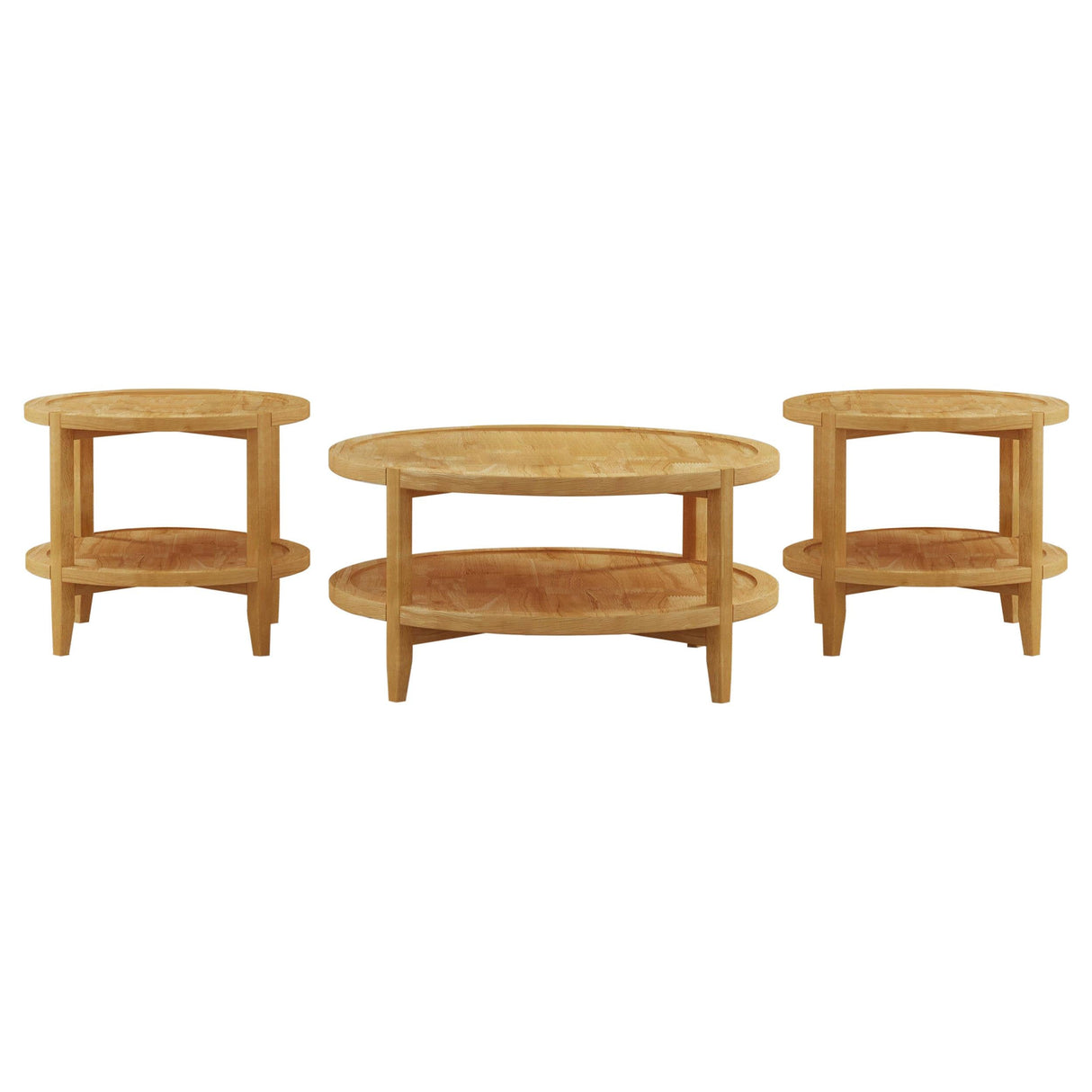 Camillo Maple 3-Piece Round Coffee and End Table Set by Coaster at Eve Furniture