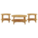 Camillo Maple 3-Piece Round Coffee and End Table Set by Coaster at Eve Furniture