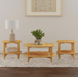 Camillo Maple 3-Piece Round Coffee and End Table Set by Coaster at Eve Furniture