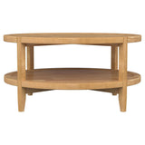 Camillo Round Solid Wood Coffee Table with Shelf Maple Brown by Coaster at Eve Furniture