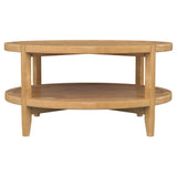 Camillo Round Solid Wood Coffee Table with Shelf Maple Brown by Coaster at Eve Furniture