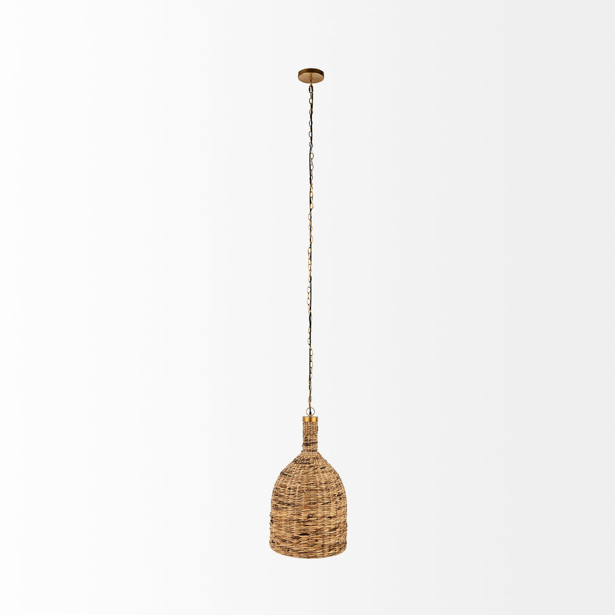 Campanile Brown Whicker Pendant Light by Mercana at Eve Furniture