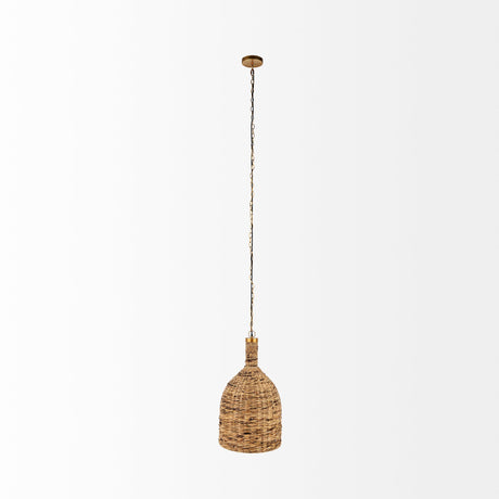 Campanile Brown Whicker Pendant Light by Mercana at Eve Furniture