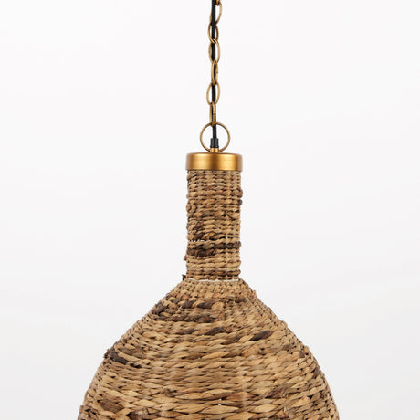 Campanile Brown Whicker Pendant Light by Mercana at Eve Furniture
