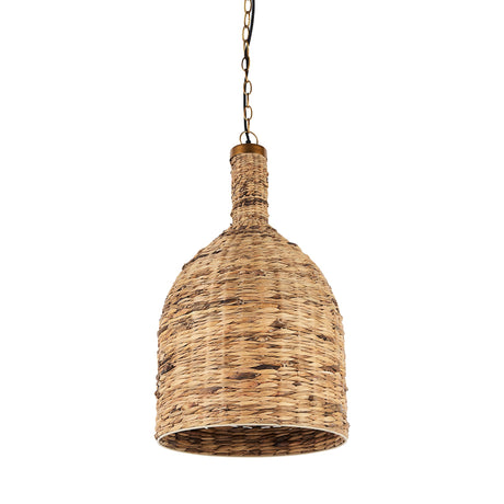 Campanile Brown Whicker Pendant Light by Mercana at Eve Furniture