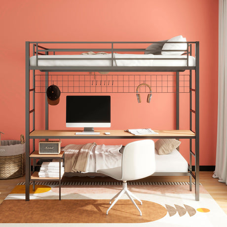 Campus Matte Black Metal Full Over Twin Workstation Bunk Bed by Coaster at Eve Furniture
