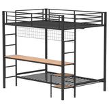 Campus Matte Black Metal Full Over Twin Workstation Bunk Bed by Coaster at Eve Furniture