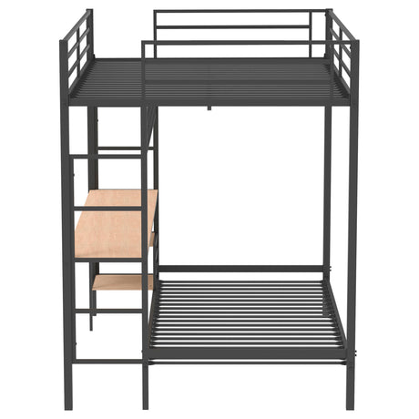 Campus Matte Black Metal Full Over Twin Workstation Bunk Bed by Coaster at Eve Furniture