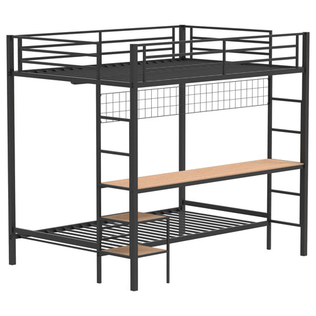Campus Matte Black Metal Full Over Twin Workstation Bunk Bed by Coaster at Eve Furniture