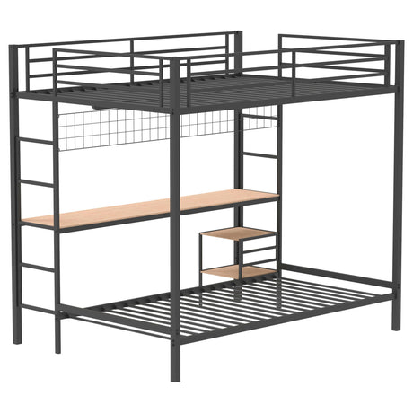 Campus Matte Black Metal Full Over Twin Workstation Bunk Bed by Coaster at Eve Furniture