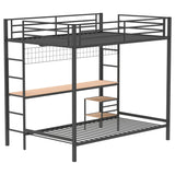 Campus Matte Black Metal Full Over Twin Workstation Bunk Bed by Coaster at Eve Furniture