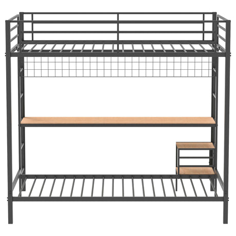 Campus Matte Black Metal Full Over Twin Workstation Bunk Bed by Coaster at Eve Furniture
