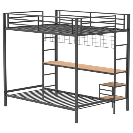 Campus Matte Black Metal Full Over Twin Workstation Bunk Bed by Coaster at Eve Furniture