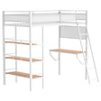 Campus Matte White 3-Shelf Metal Twin Workstation Loft Bed by Coaster at Eve Furniture