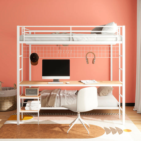 Campus Matte White Metal Full Over Twin Workstation Bunk Bed by Coaster at Eve Furniture
