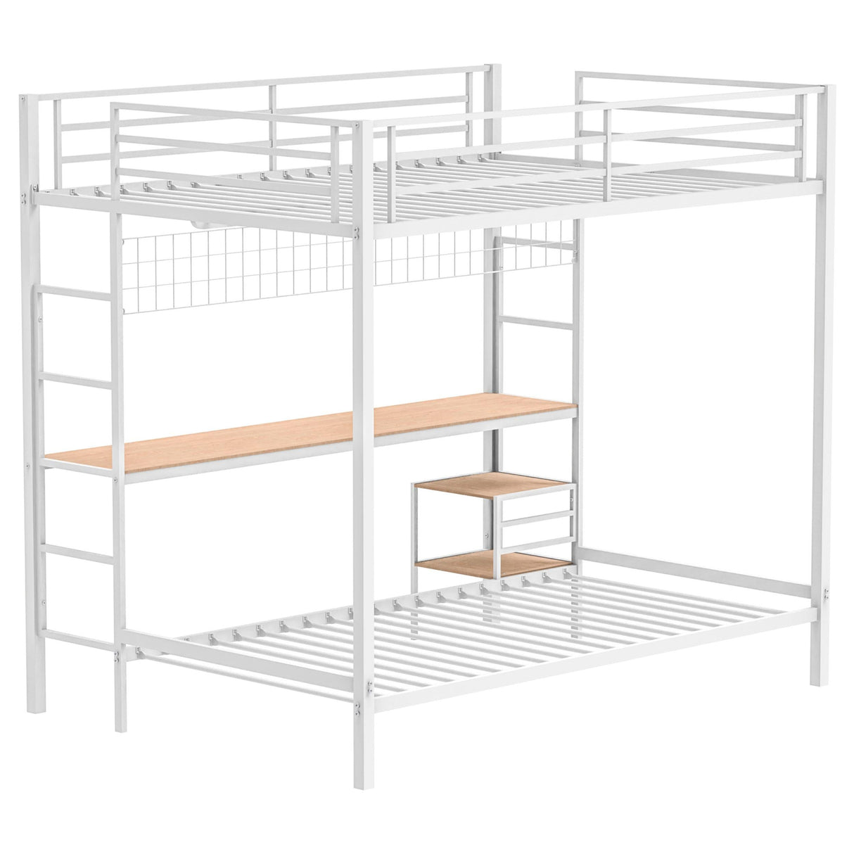 Campus Matte White Metal Full Over Twin Workstation Bunk Bed by Coaster at Eve Furniture