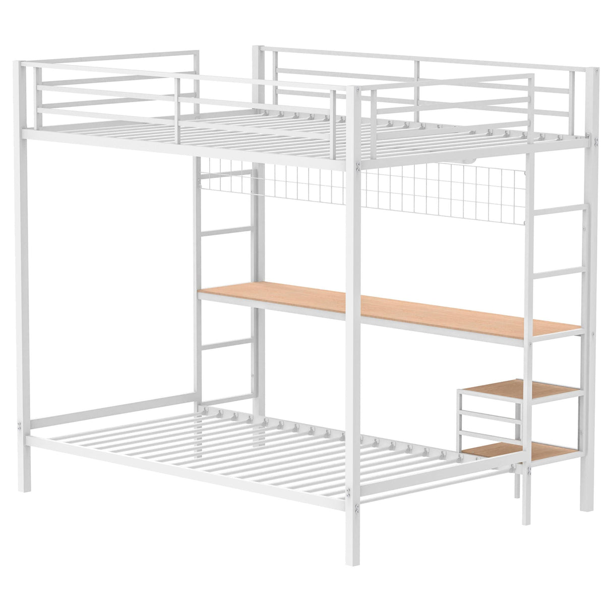 Campus Matte White Metal Full Over Twin Workstation Bunk Bed by Coaster at Eve Furniture
