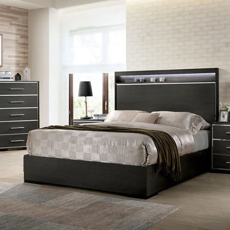 Camryn Warm Gray 4-Piece Queen Bedroom Set by Furniture of America at Eve Furniture