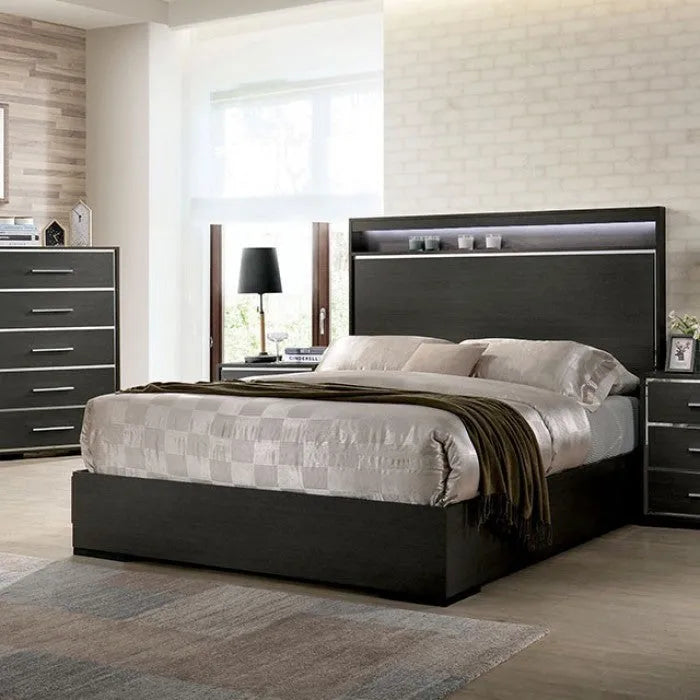 Camryn Warm Gray 4-Piece Queen Bedroom Set by Furniture of America at Eve Furniture