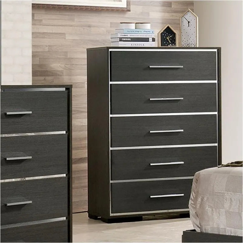Camryn Warm Gray 5-Piece Queen Bedroom Set by Furniture of America at Eve Furniture