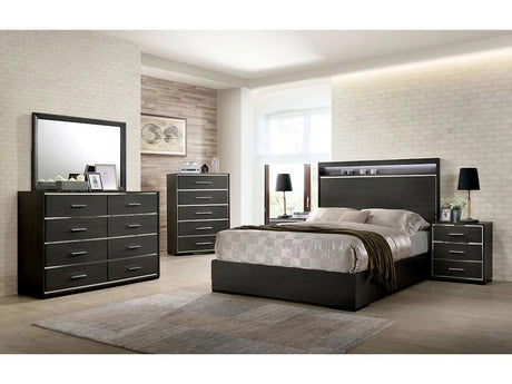 Camryn Warm Gray 4-Piece Queen Bedroom Set by Furniture of America at Eve Furniture