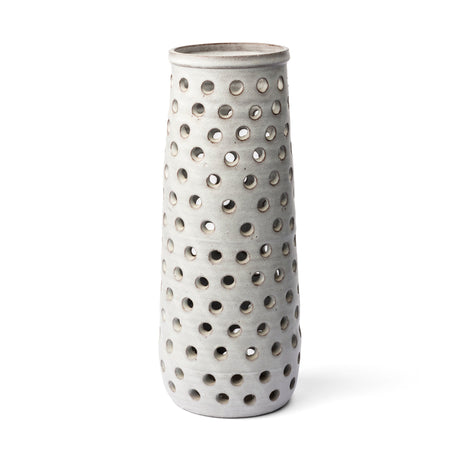 Canasta Large Rustic White Ceramic Decorative Vase by Mercana at Eve Furniture
