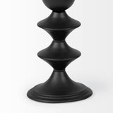 Candelero I Small Black Metal Grooved Table Candle Holder by Mercana at Eve Furniture