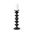 Candelero II Large Black Metal Grooved Table Candle Holder by Mercana at Eve Furniture