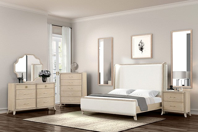 Candra Natural Oak 4-Piece Queen Bedroom Set by Furniture of America at Eve Furniture