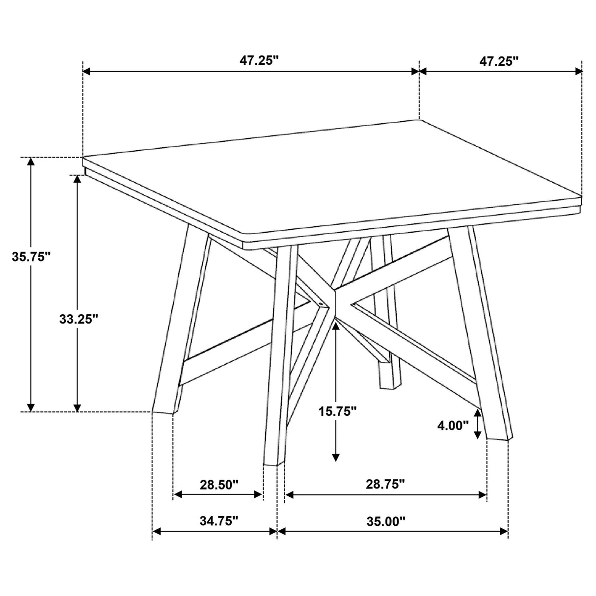 Canfield Brown Square Counter Height Dining Table by Coaster at Eve Furniture