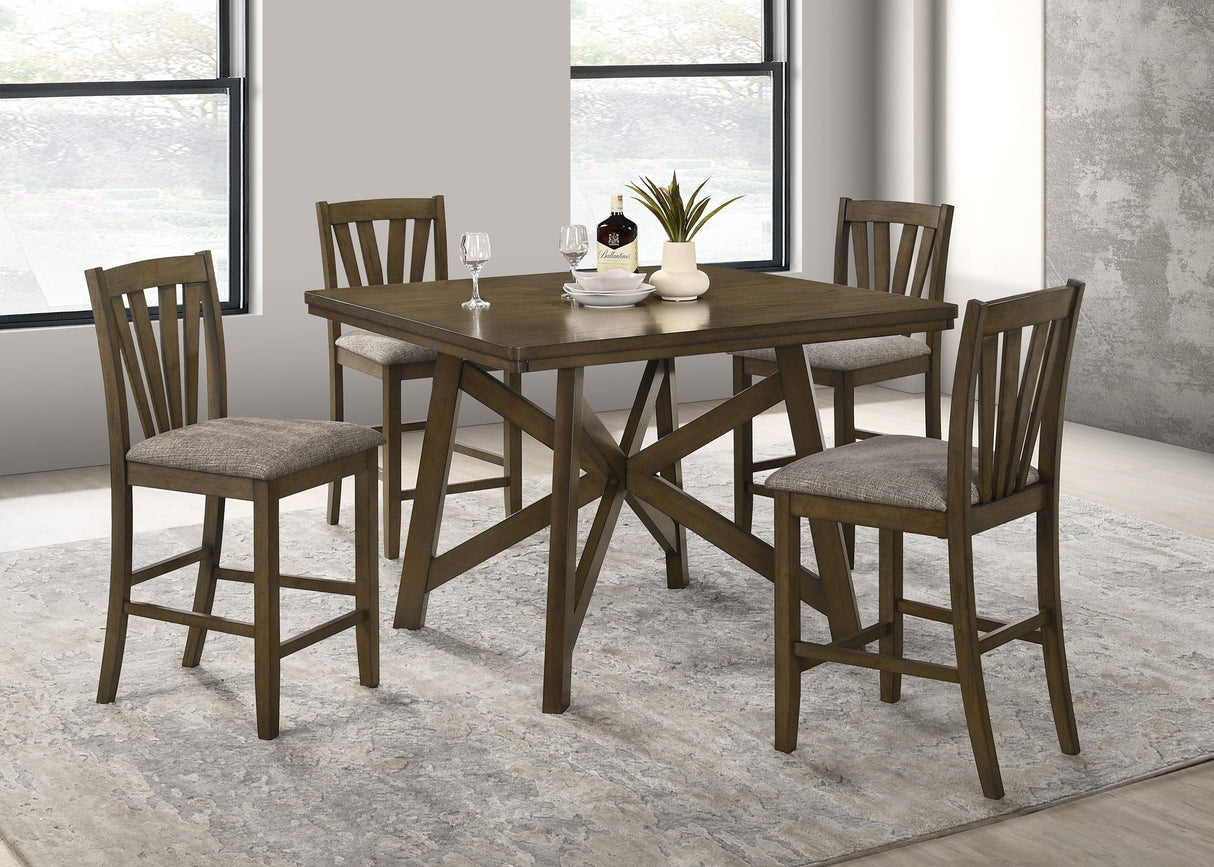 Canfield Brown Square Counter Height Dining Table by Coaster at Eve Furniture