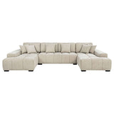 Cannella Beige U-Shaped Double Chaise Upholstered Sectional Sofa by Coaster at Eve Furniture