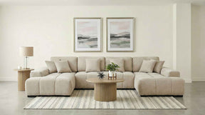 Cannella Beige U-Shaped Double Chaise Upholstered Sectional Sofa by Coaster at Eve Furniture