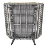 Cannes Patio 2-Person Seating Group with End Table with Cream Cushions by Manhattan Comfort at Eve Furniture