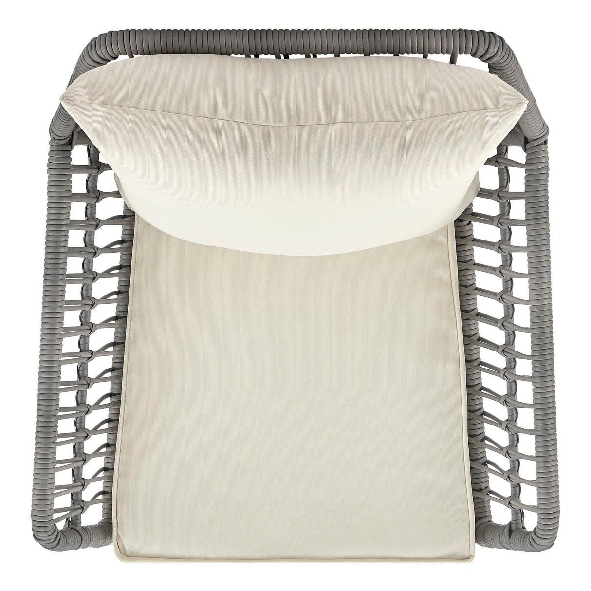 Cannes Patio 2-Person Seating Group with End Table with Cream Cushions by Manhattan Comfort at Eve Furniture