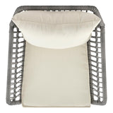 Cannes Patio 2-Person Seating Group with End Table with Cream Cushions by Manhattan Comfort at Eve Furniture