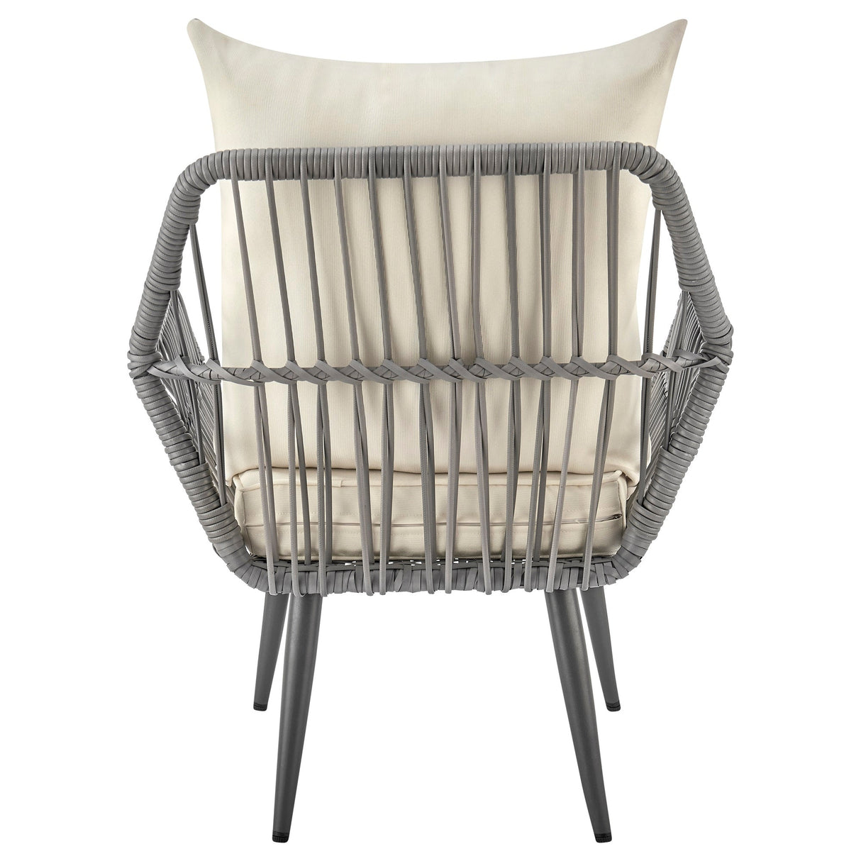 Cannes Patio 2-Person Seating Group with End Table with Cream Cushions by Manhattan Comfort at Eve Furniture