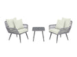 Cannes Patio 2-Person Seating Group with End Table with Cream Cushions by Manhattan Comfort at Eve Furniture