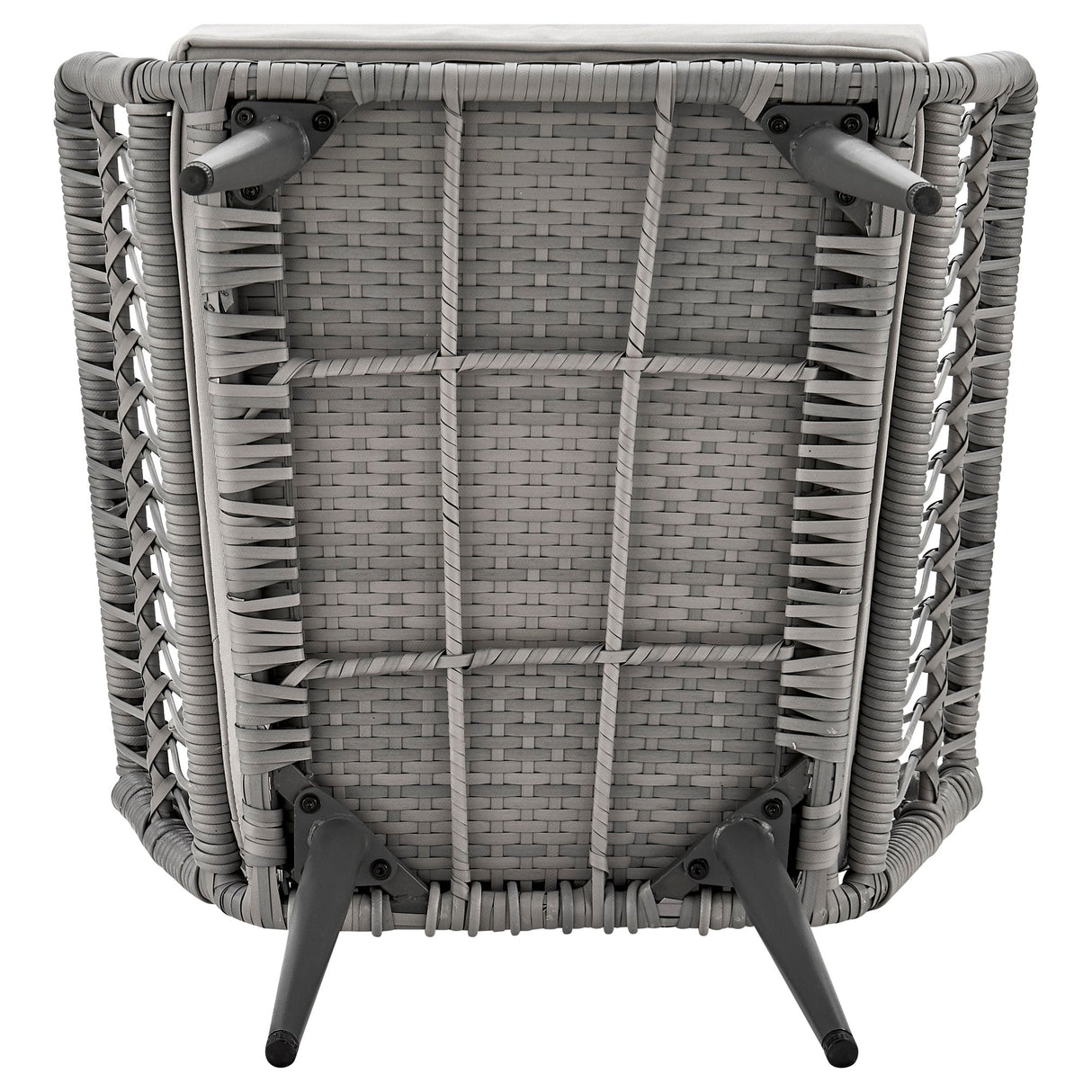 Cannes Patio 2-Person Seating Group with End Table with Grey Cushions by Manhattan Comfort at Eve Furniture