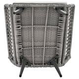 Cannes Patio 2-Person Seating Group with End Table with Grey Cushions by Manhattan Comfort at Eve Furniture