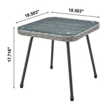 Cannes Patio 2-Person Seating Group with End Table with Grey Cushions by Manhattan Comfort at Eve Furniture