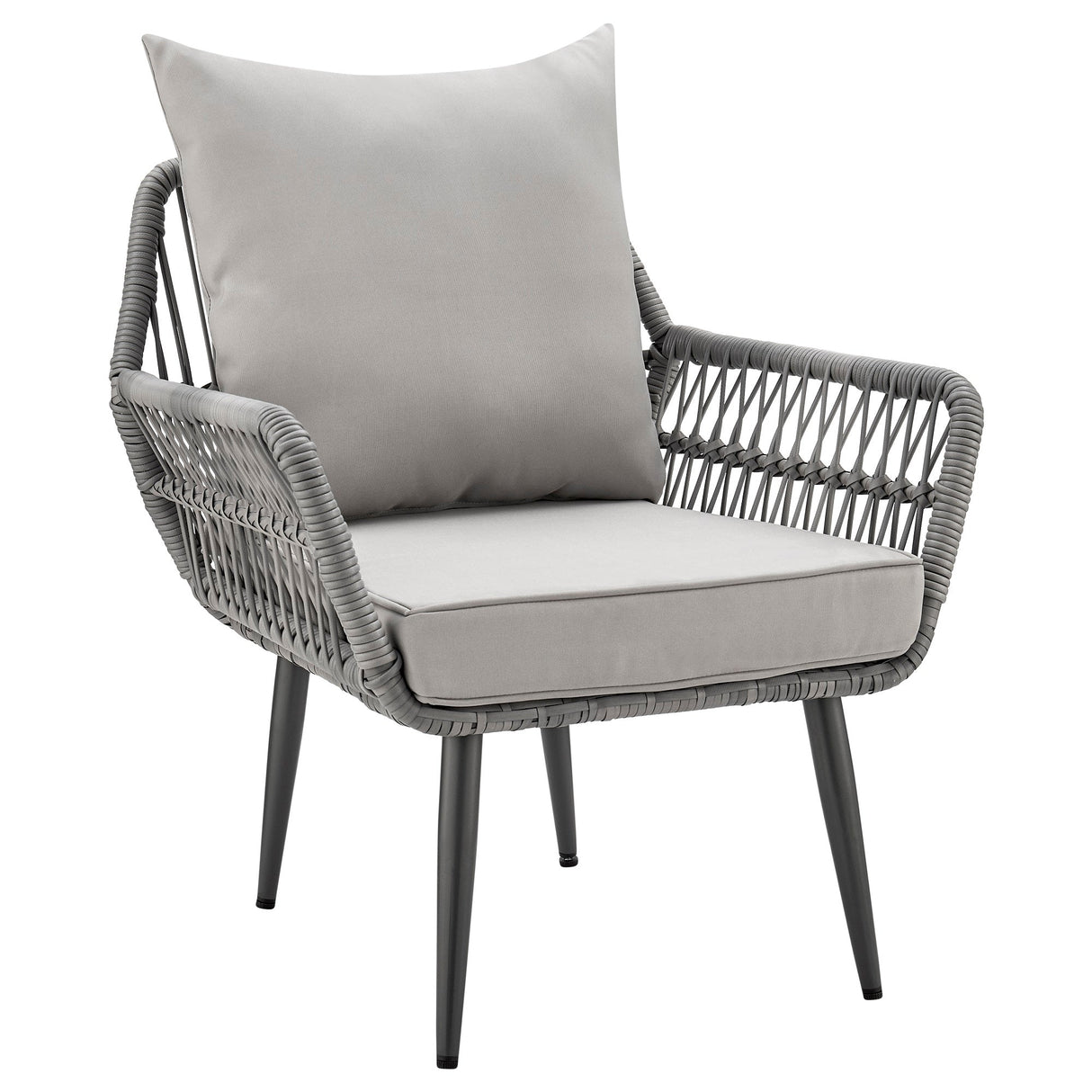 Cannes Patio 2-Person Seating Group with End Table with Grey Cushions by Manhattan Comfort at Eve Furniture