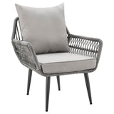 Cannes Patio 2-Person Seating Group with End Table with Grey Cushions by Manhattan Comfort at Eve Furniture