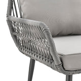 Cannes Patio 2-Person Seating Group with End Table with Grey Cushions by Manhattan Comfort at Eve Furniture