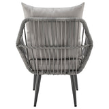 Cannes Patio 2-Person Seating Group with End Table with Grey Cushions by Manhattan Comfort at Eve Furniture