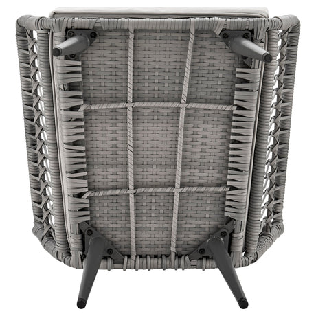 Cannes Patio 2-Person Seating Group with End Table with Grey Cushions by Manhattan Comfort at Eve Furniture