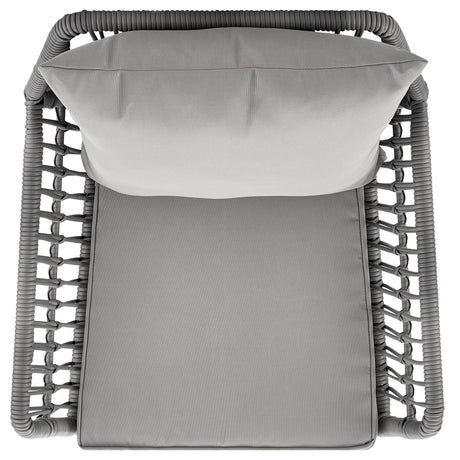 Cannes Patio 2-Person Seating Group with End Table with Grey Cushions by Manhattan Comfort at Eve Furniture