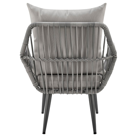 Cannes Patio 2-Person Seating Group with End Table with Grey Cushions by Manhattan Comfort at Eve Furniture