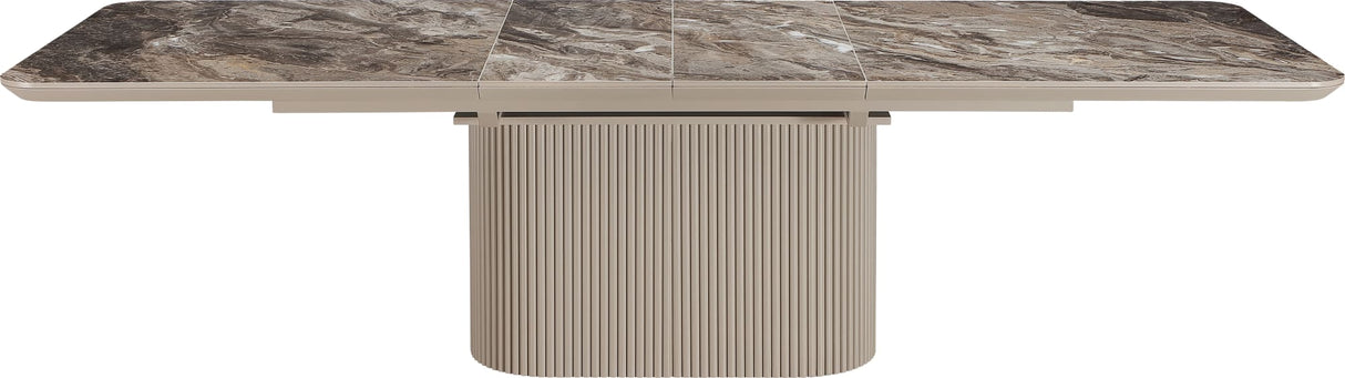 Cannon Minerals/Taupe Double Extension Dining Table by Modus Furniture at Eve Furniture